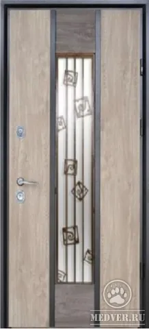 Декоративная входная дверь с ковкой-52